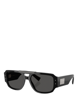 Dolce & Gabbana DG4482 Men's Rectangular Sunglasses, Black/Grey
