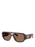 Dolce & Gabbana DG4482 Men's Rectangular Sunglasses, Havana/Brown