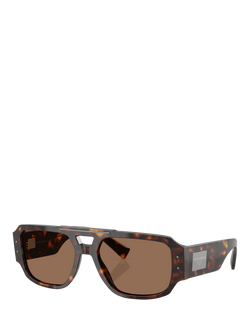 Dolce & Gabbana DG4482 Men's Rectangular Sunglasses, Havana/Brown
