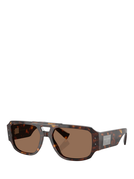 Dolce & Gabbana DG4482 Men's Rectangular Sunglasses, Havana/Brown