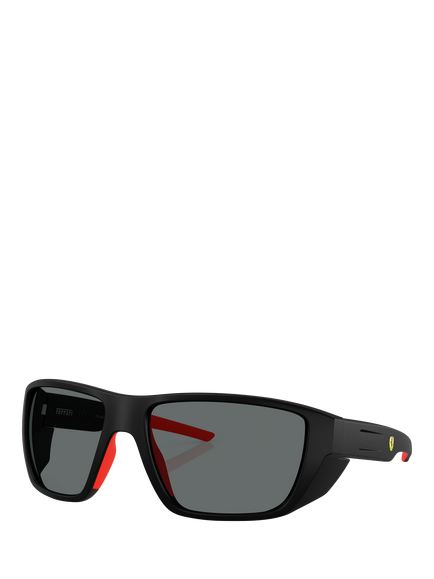 Scuderia Ferrari 0FZ6012U Wrap Sunglasses, Matte Black/Grey