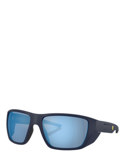 Scuderia Ferrari 0FZ6012U Wrap Sunglasses, Matte Blue/Mirror Blue
