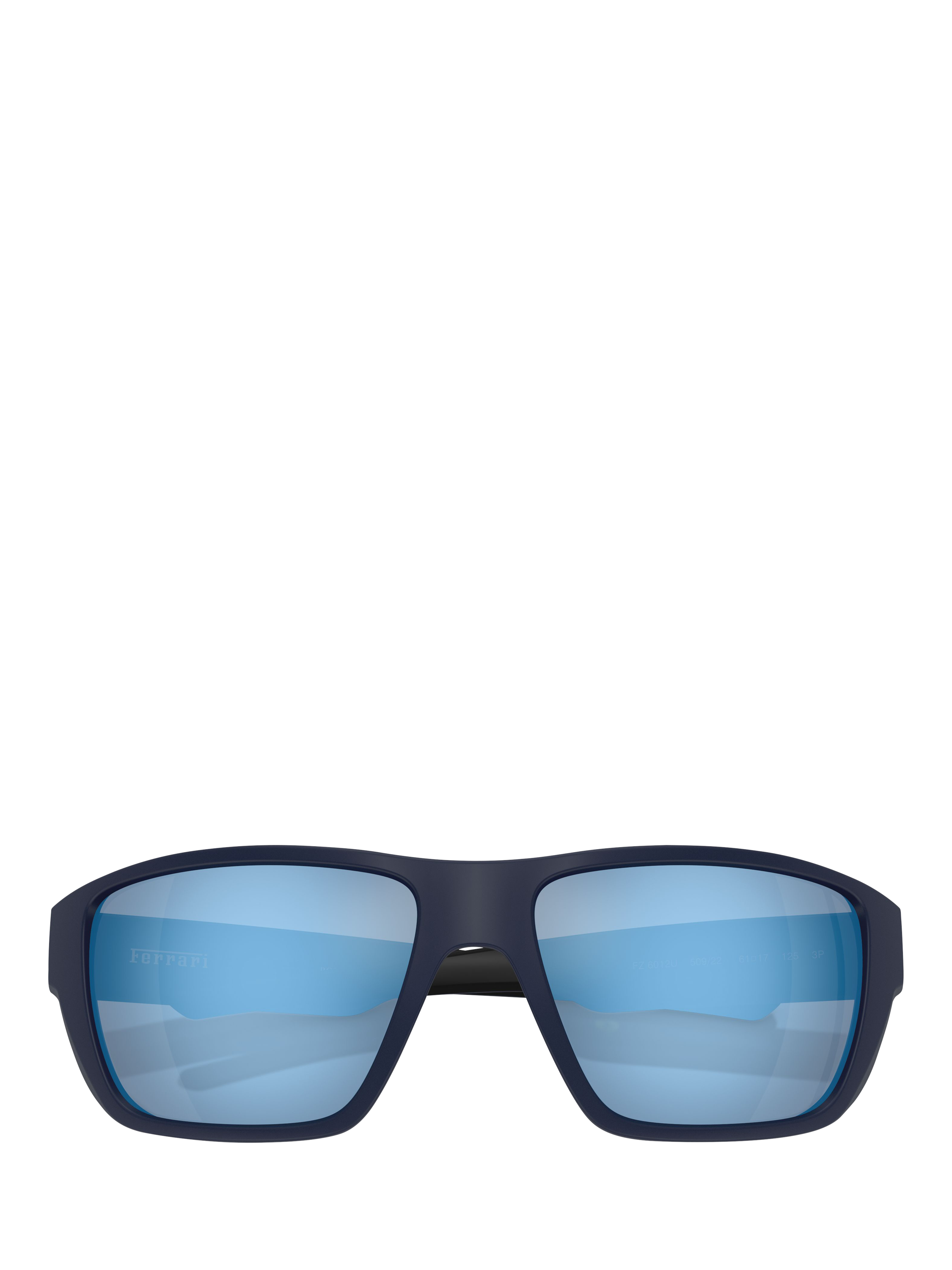 Product image 5 of 6, which shows Scuderia Ferrari 0FZ6012U Wrap Sunglasses, Matte Blue/Mirror Blue