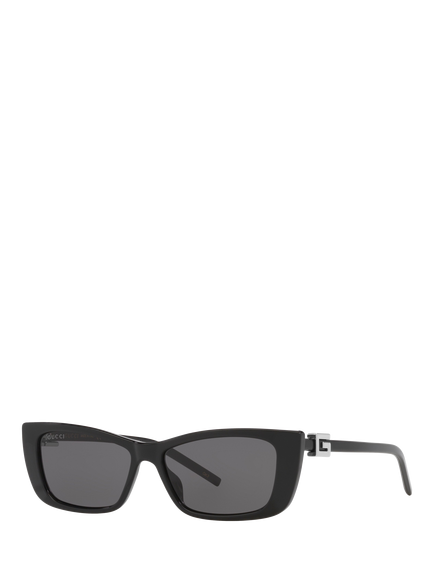 Gucci GC002291 Women's Rectangular Sunglasses, Black, Black