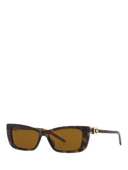 Gucci GC002291 Women's Rectangular Sunglasses, Black, Tortoise/Brown
