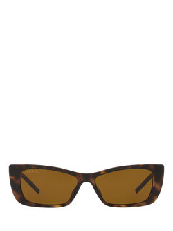 Gucci GC002291 Women's Rectangular Sunglasses, Black - view 2, Tortoise/Brown