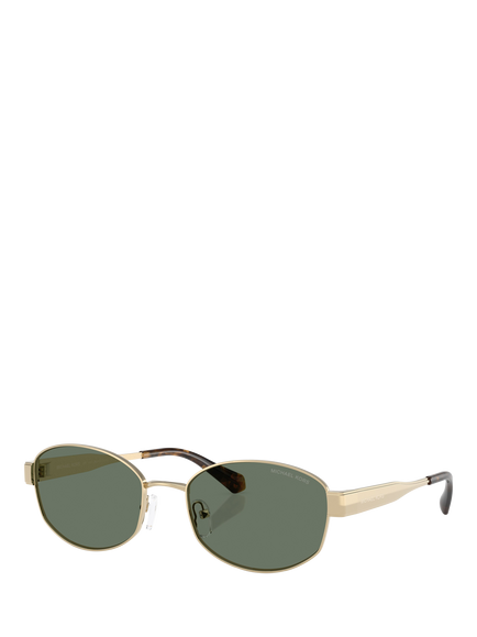 Michael Kors 0MK1161 Square Sunglasses, Light Gold/Green, Light Gold/Green