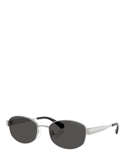 Michael Kors 0MK1161 Oval Sunglasses, Silver/Black, Silver/Black