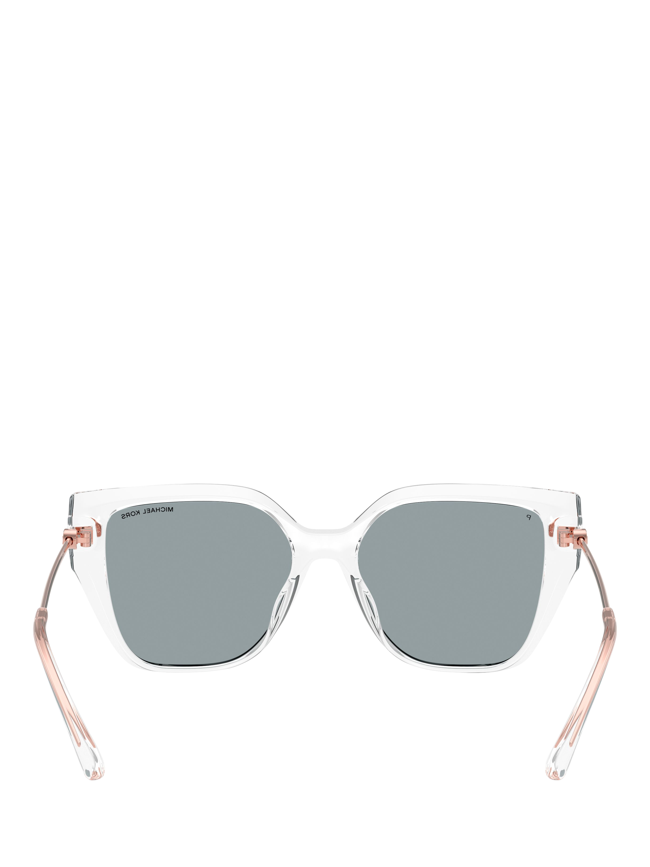 Product image 4 of 5, which shows Michael Kors 0MK2231U Cat's Eye Sunglasses, Clear/Mirror Pink