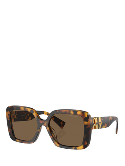 Miu Miu 0MU10YS Square Sunglasses, Honey Havana, Honey Havana