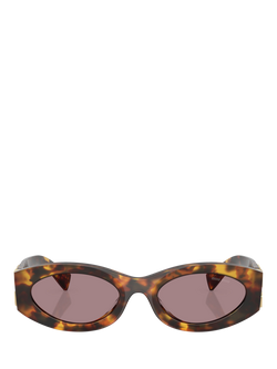 Miu Miu MU11WS Women's Oval Sunglasses, Honey Havana/Purple - view 2, Honey Havana/Purple