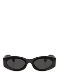 Miu Miu MU11WS Women's Oval Sunglasses, Black