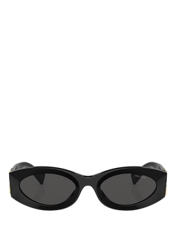 Miu Miu MU11WS Women's Oval Sunglasses, Black - view 2, Black
