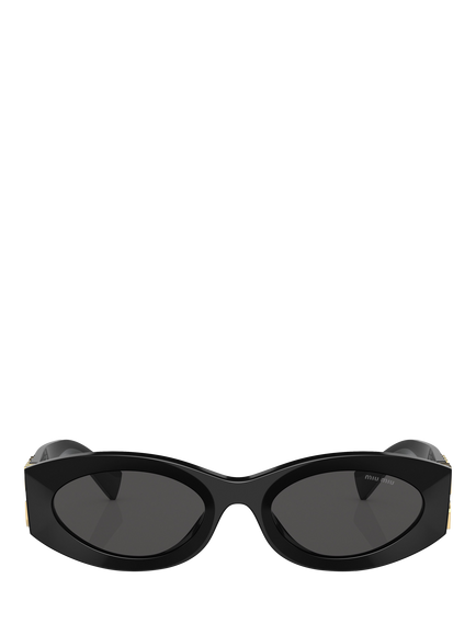 Miu Miu MU11WS Women's Oval Sunglasses, Black - view 2, Black