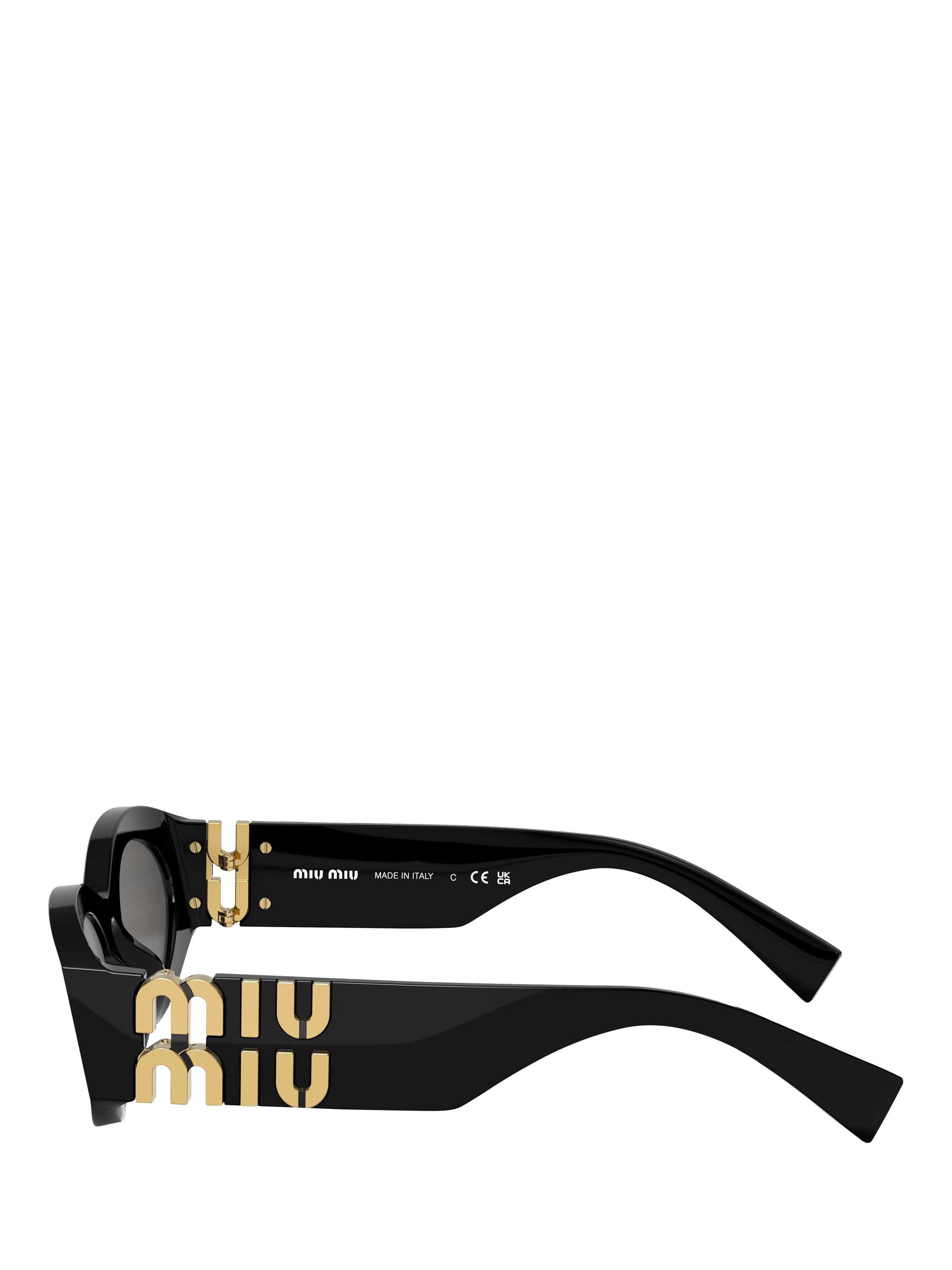 Product image 3 of 5, which shows Miu Miu MU11WS Women's Oval Sunglasses, Black