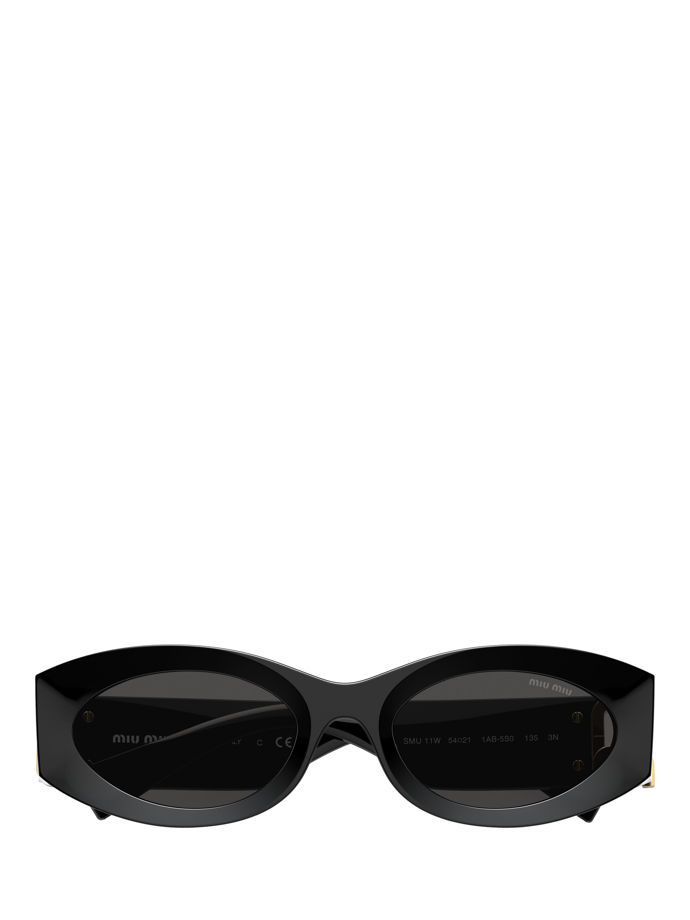 Product image 5 of 5, which shows Miu Miu MU11WS Women's Oval Sunglasses, Black
