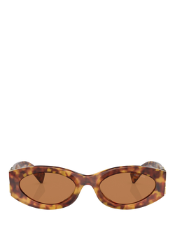 Miu Miu 0MU11WS Oval Sunglasses, Havana - view 2, Havana