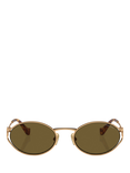 Miu Miu MU 52YS Women's Oval Sunglasses, Brass Gold