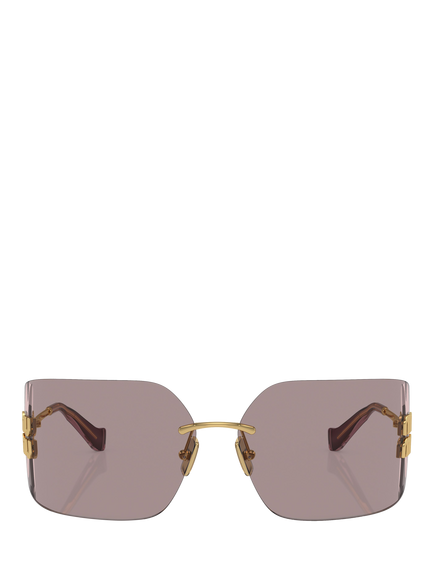 Miu Miu MU 54YS Women's Rectangular Sunglasses, Gold - view 2, Gold