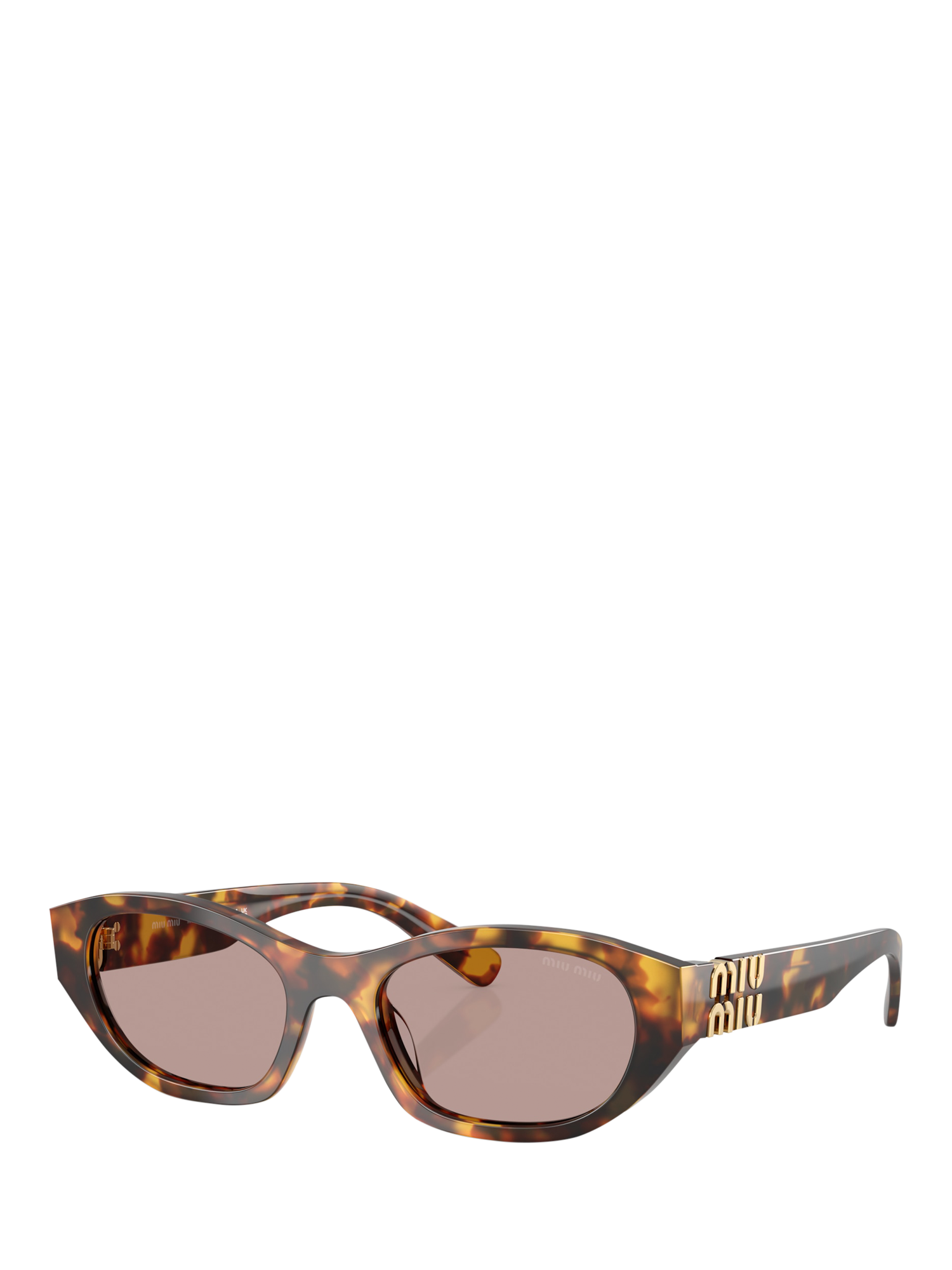 Product image 1 of 6, which shows Miu Miu MUA03S Women's Oval Sunglasses, Honey Havana/Light Purple