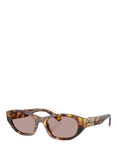 Miu Miu MUA03S Women's Oval Sunglasses, Honey Havana/Light Purple