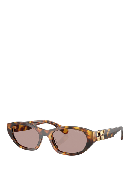 Miu Miu MUA03S Women's Oval Sunglasses, Honey Havana/Light Purple, Honey Havana/Light Purple
