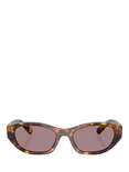 Miu Miu MUA03S Women's Oval Sunglasses, Honey Havana/Light Purple