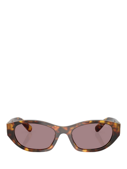 Miu Miu MUA03S Women's Oval Sunglasses, Honey Havana/Light Purple - view 2, Honey Havana/Light Purple