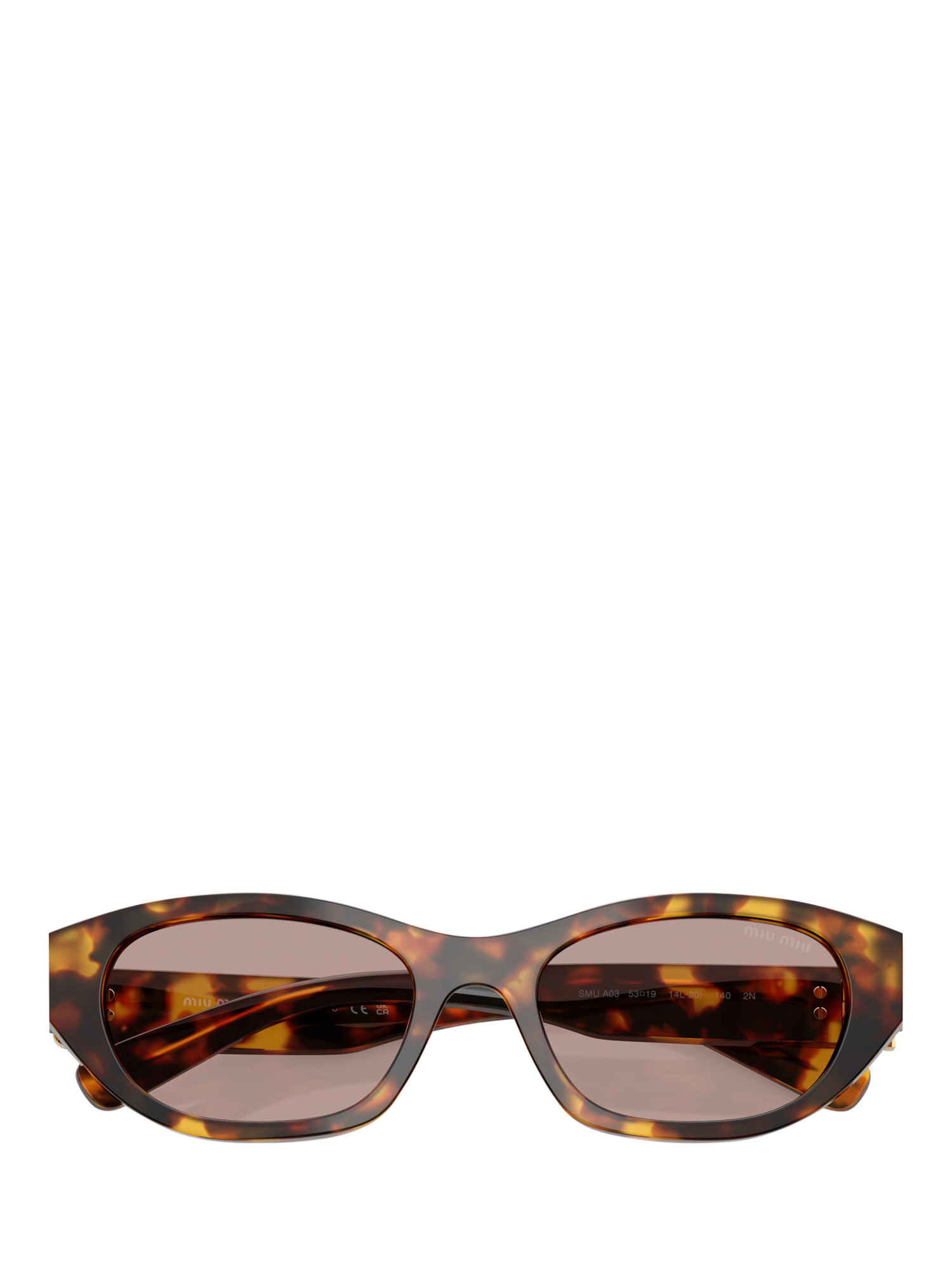 Product image 4 of 6, which shows Miu Miu MUA03S Women's Oval Sunglasses, Honey Havana/Light Purple