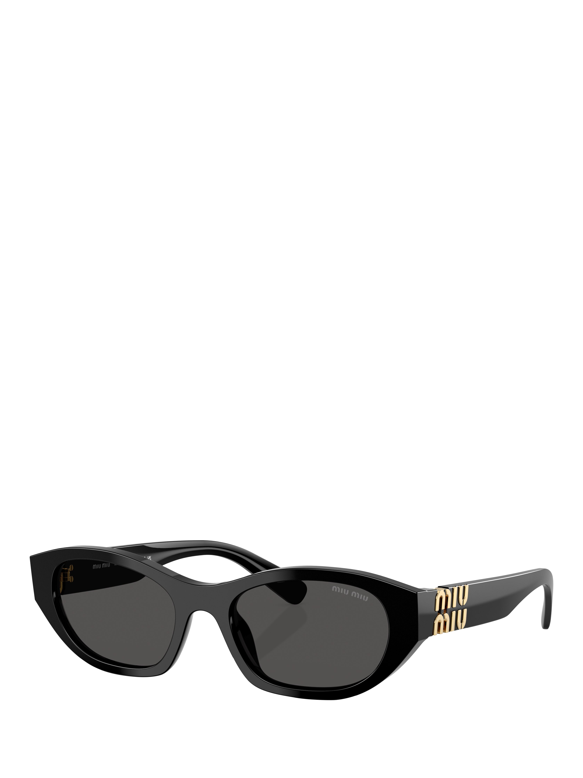 Product image 1 of 5, which shows Miu Miu MUA03S Women's Oval Sunglasses, Black/Grey