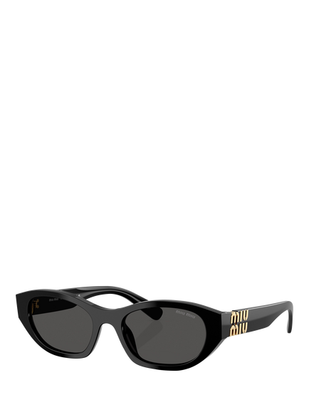 Miu Miu MUA03S Women's Oval Sunglasses, Black/Grey, Black/Grey