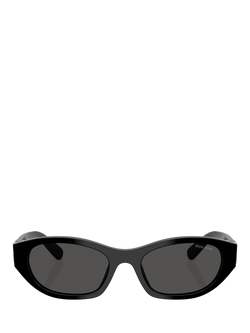 Miu Miu MUA03S Women's Oval Sunglasses, Black/Grey - view 2, Black/Grey