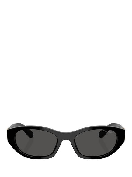 Miu Miu MUA03S Women's Oval Sunglasses, Black/Grey - view 2, Black/Grey