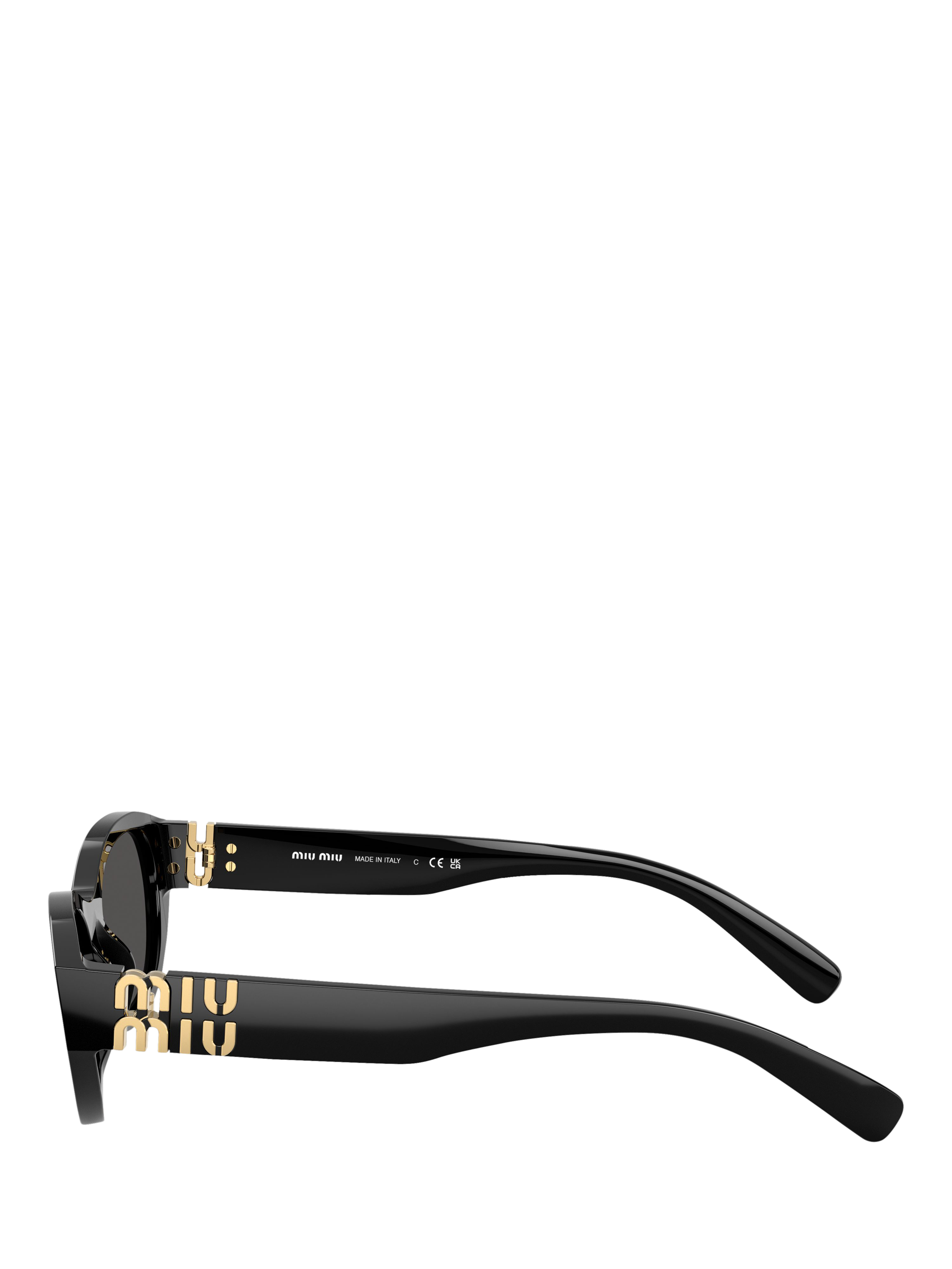 Product image 3 of 5, which shows Miu Miu MUA03S Women's Oval Sunglasses, Black/Grey