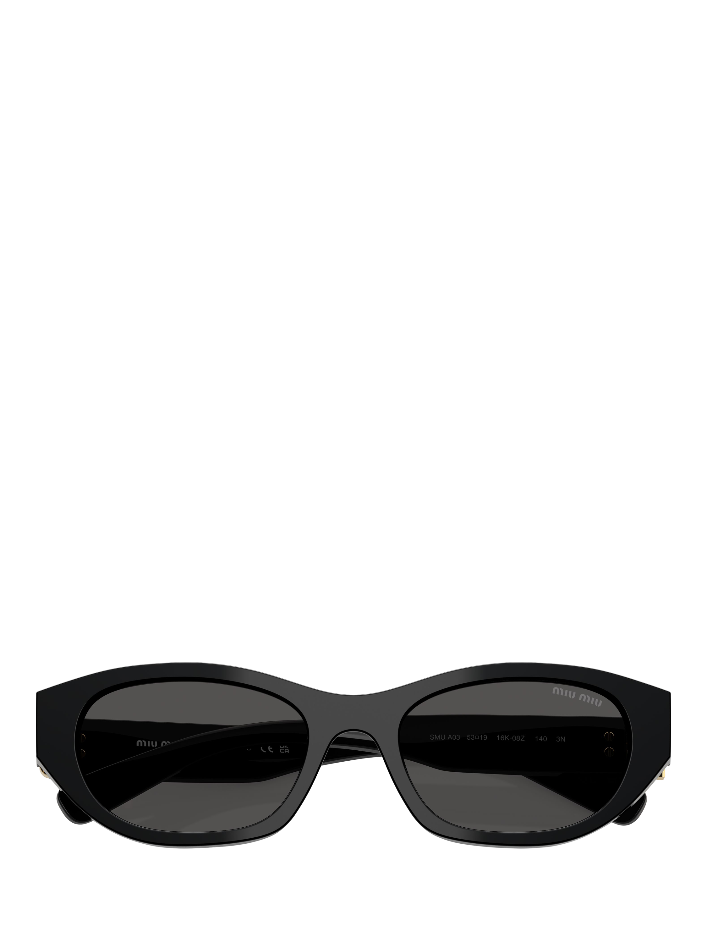 Product image 5 of 5, which shows Miu Miu MUA03S Women's Oval Sunglasses, Black/Grey