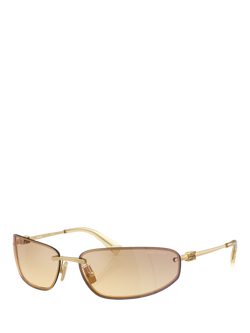 Miu Miu MUA50S Women's Rectangular Sunglasses, Gold