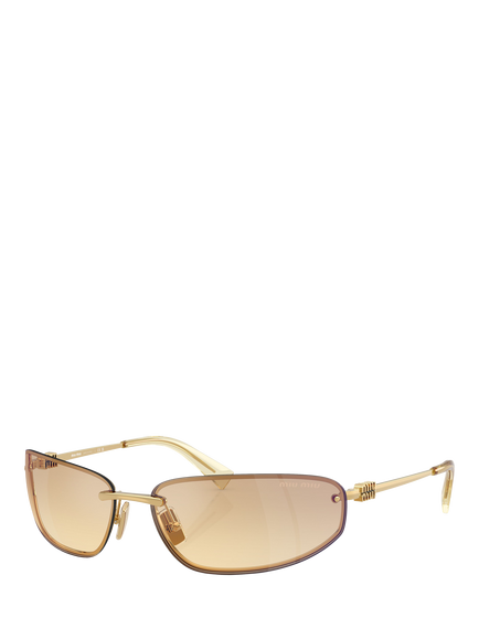 Miu Miu MUA50S Women's Rectangular Sunglasses, Gold