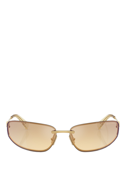 Miu Miu MUA50S Women's Rectangular Sunglasses - view 2, Gold