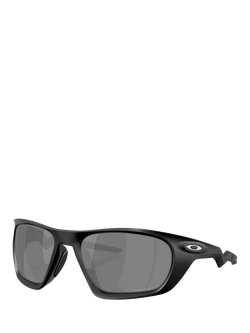 Oakley OO9431 Men's Polarised Rectangular Sunglasses, Matte Black/Grey, Matte Black/Grey