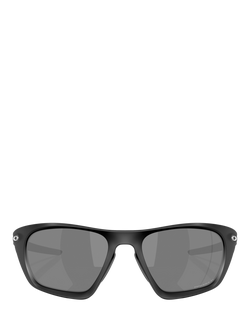 Oakley OO9431 Men's Polarised Rectangular Sunglasses, Matte Black/Grey - view 2, Matte Black/Grey
