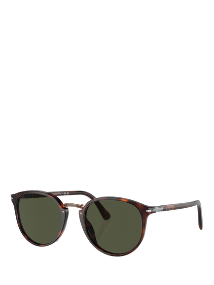 Persol 0PO3210S Round Sunglasses, Havana, Havana