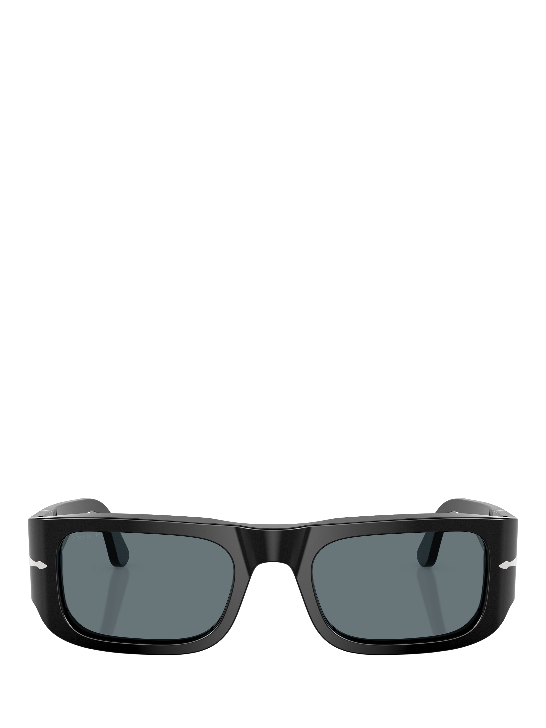 Product image 2 of 6, which shows Persol PO3362S Unisex Polarised Rectangular Sunglasses, Black/Grey