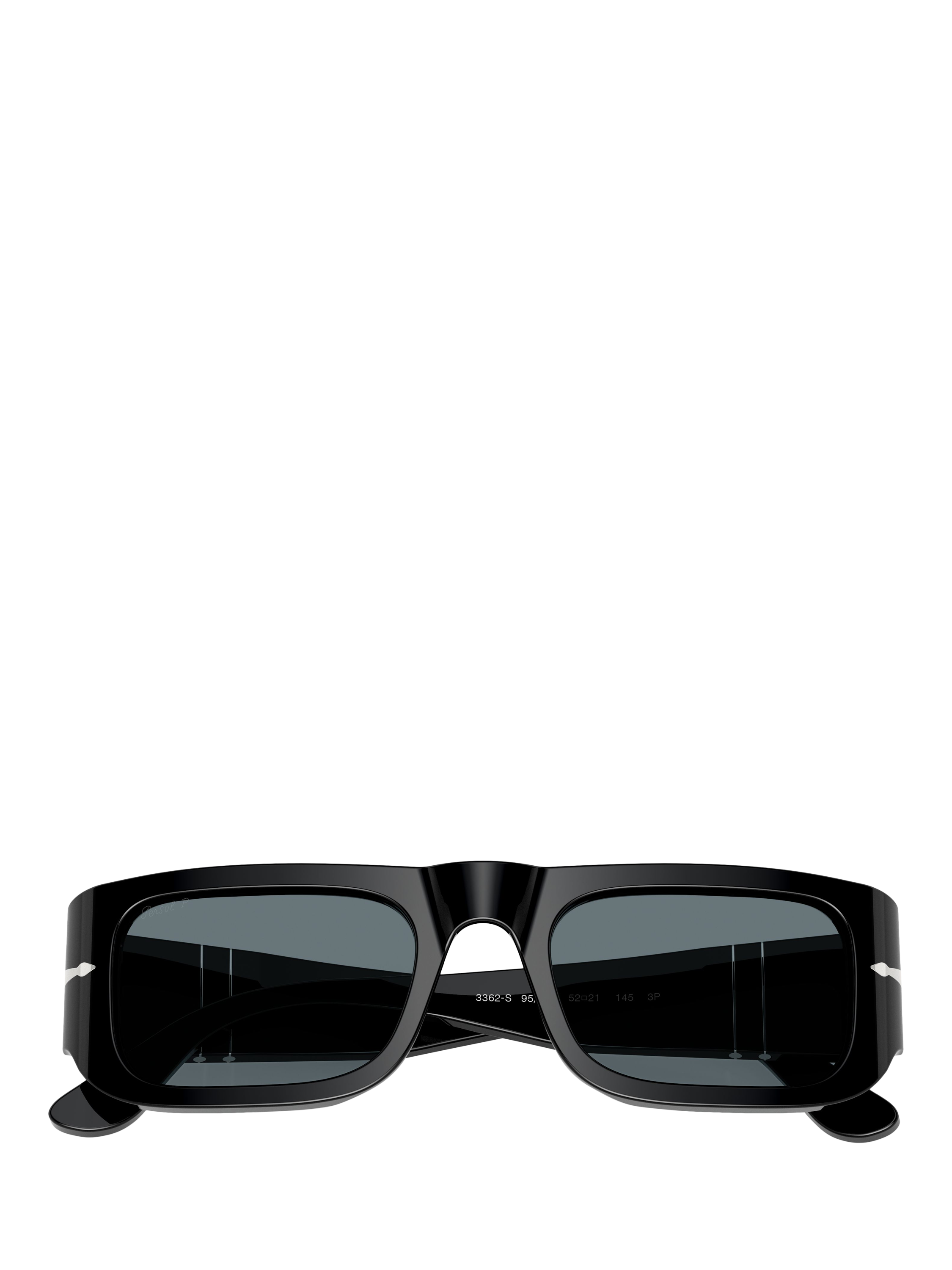 Product image 5 of 6, which shows Persol PO3362S Unisex Polarised Rectangular Sunglasses, Black/Grey