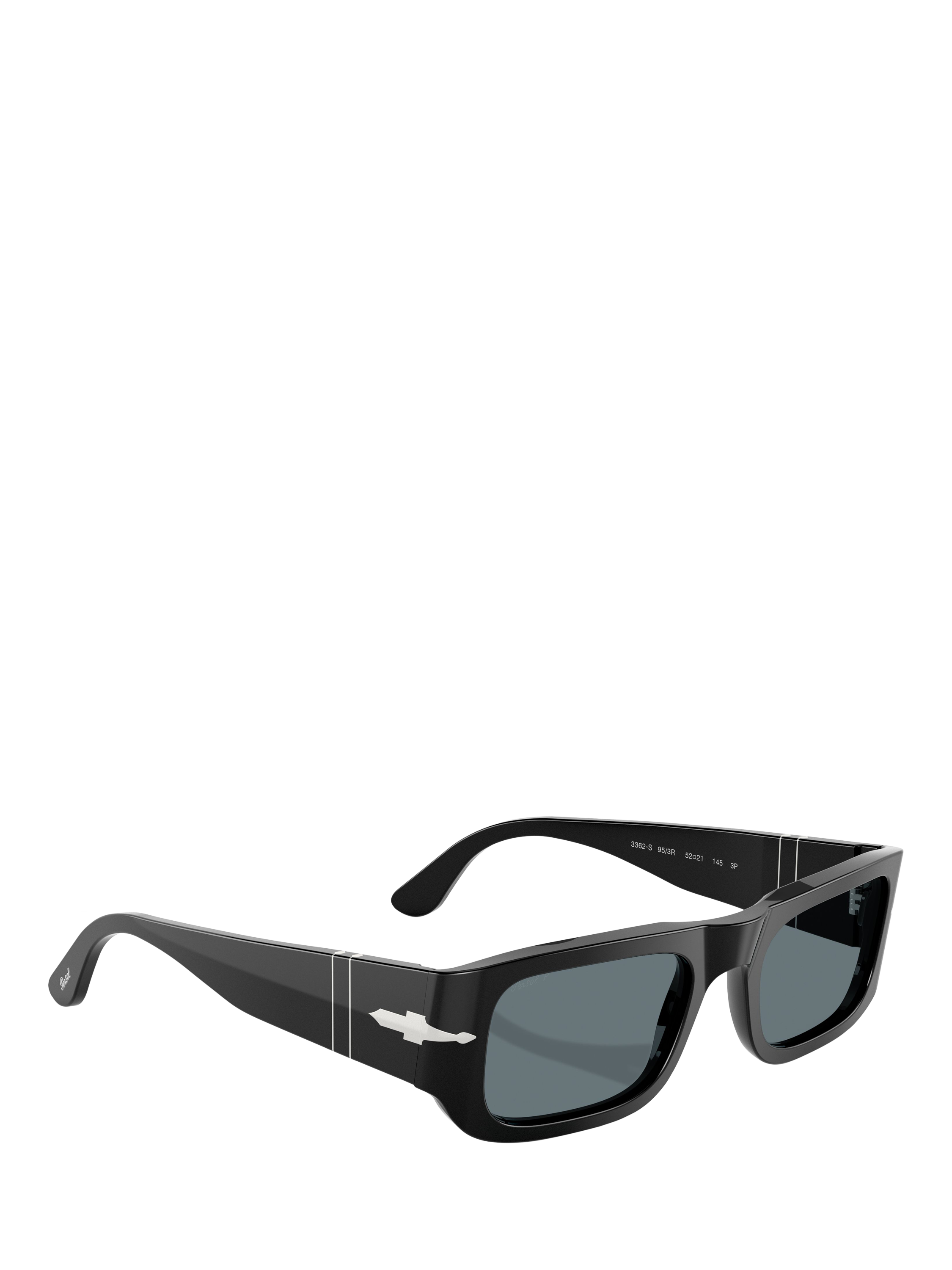 Product image 6 of 6, which shows Persol PO3362S Unisex Polarised Rectangular Sunglasses, Black/Grey