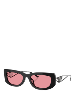 Prada PR 14YS Women's Rectangular Sunglasses, Black