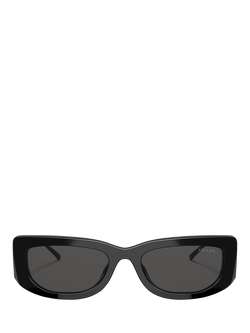 Prada PR14YS Women's Rectangular Sunglasses, Black - view 2, Black