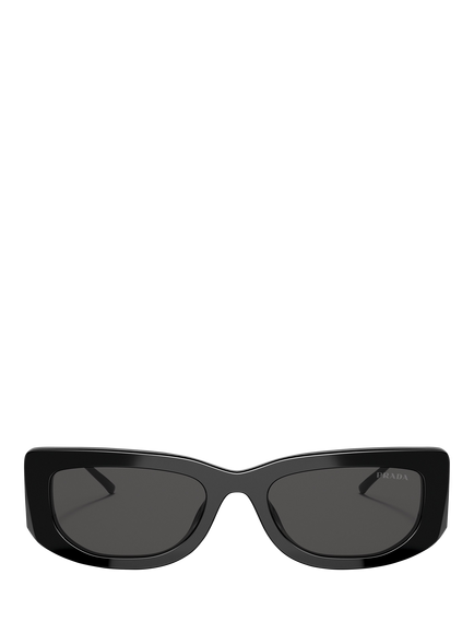 Prada PR14YS Women's Rectangular Sunglasses, Black - view 2, Black