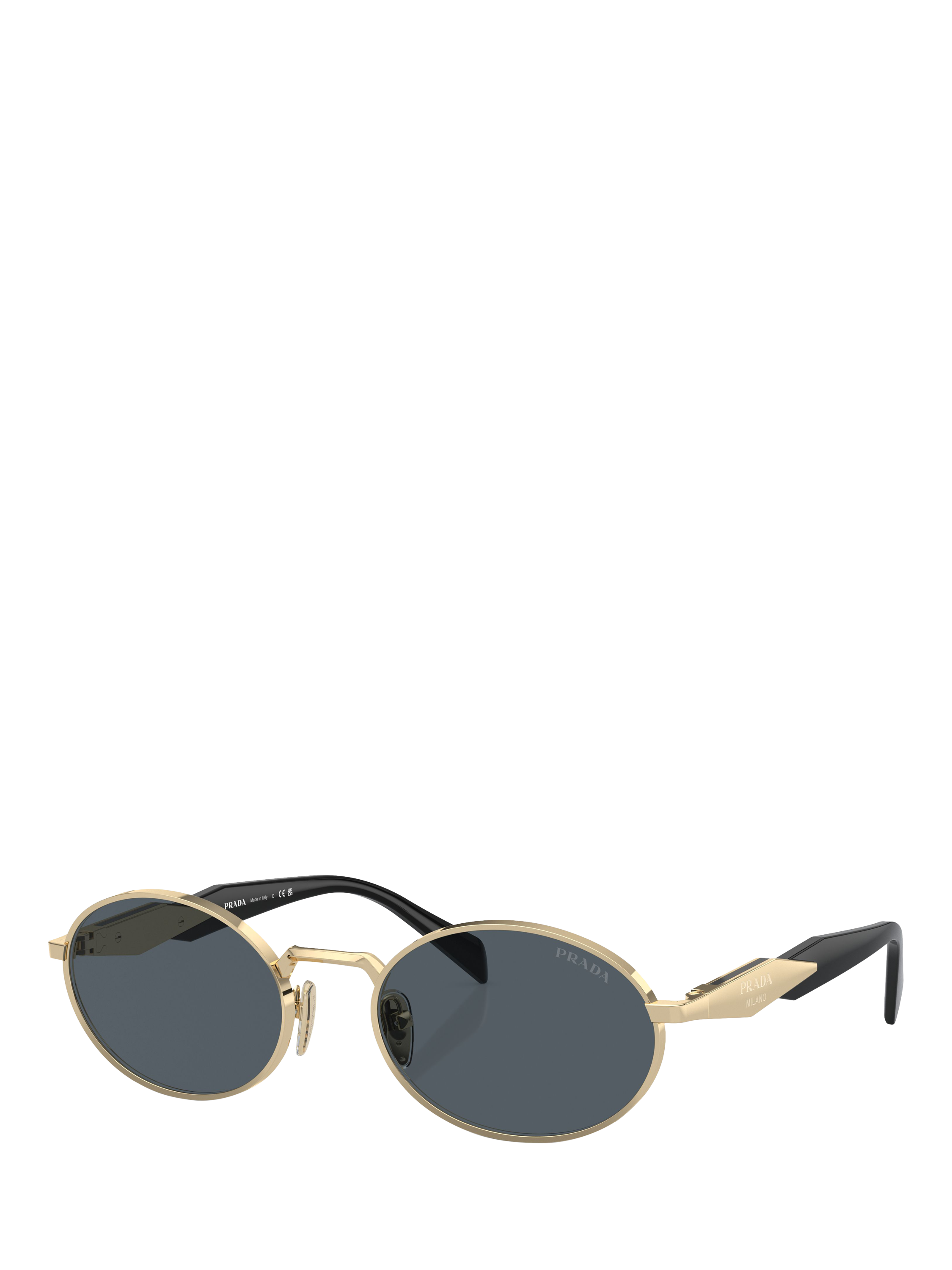 Product image 1 of 5, which shows Prada PR65ZS Women's Oval Sunglasses, Pale Gold/Grey