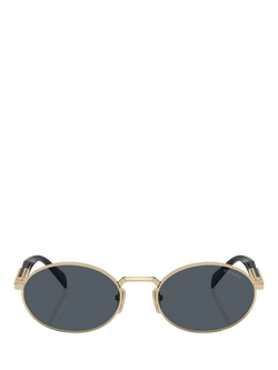 Prada PR65ZS Women's Oval Sunglasses, Pale Gold/Grey - view 2, Pale Gold/Grey