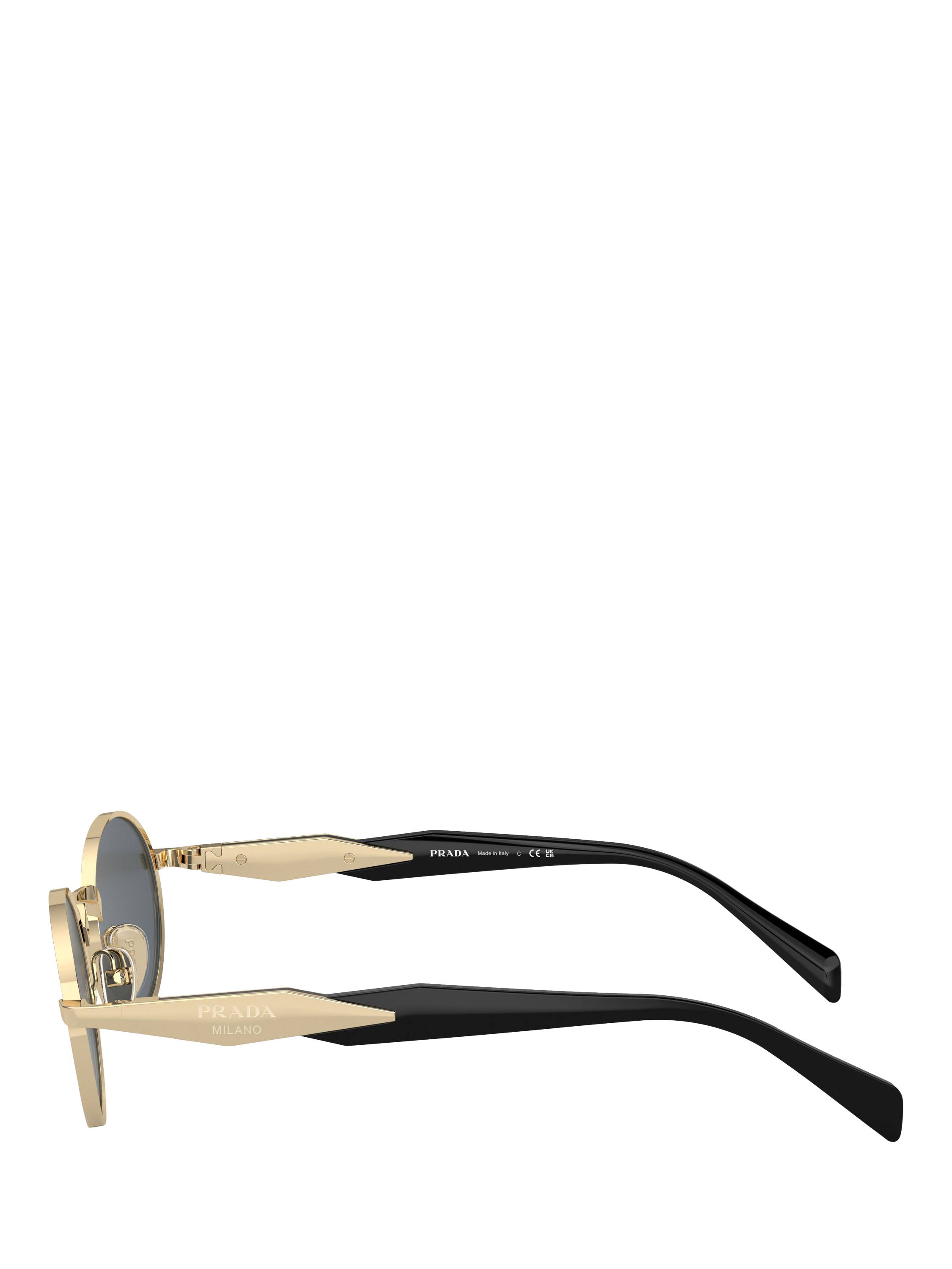 Product image 3 of 5, which shows Prada PR65ZS Women's Oval Sunglasses, Pale Gold/Grey